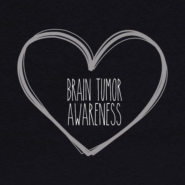 Brain Tumor Awareness Heart Support by MerchAndrey